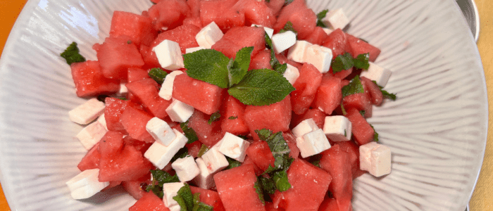 Rezept zum Kurzzeitfasten – Wassermelonen-Salat mit Feta & Minze (nur 200 kcal)